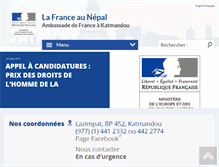 Tablet Screenshot of ambafrance-np.org